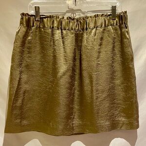 Banana Republic BR Monogram Metallic Gold/Bronze Skirt, size 10